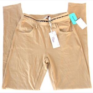 Rhapsodielle Blk gems tan skinny pants NWT